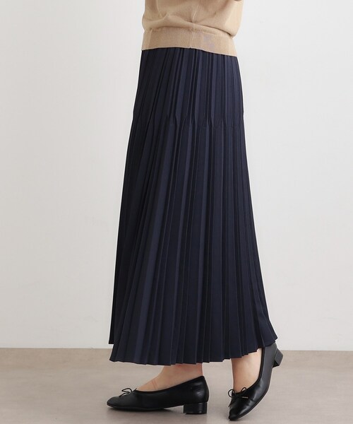 LAURA ASHLEY(ローラアシュレイ)の「【洗える/ストレッチツイル/ウエストゴム】プリーツスカート(スカート・レディース・ネイビー/ブラウン系その他2・38/40)」の7枚目の写真