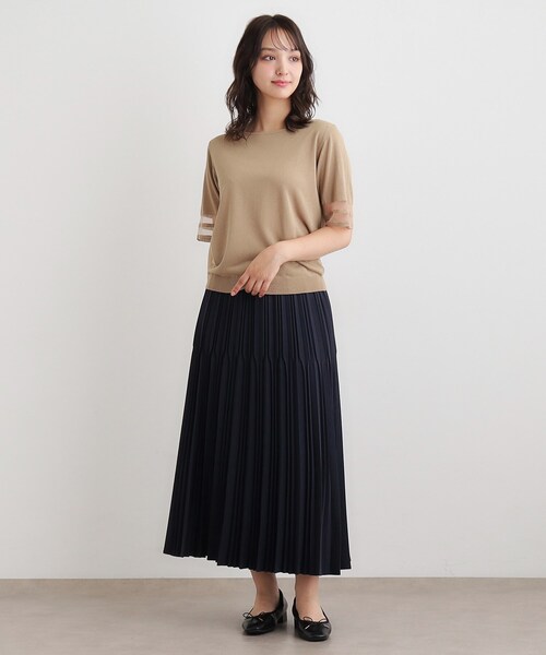LAURA ASHLEY(ローラアシュレイ)の「【洗える/ストレッチツイル/ウエストゴム】プリーツスカート(スカート・レディース・ネイビー/ブラウン系その他2・38/40)」の8枚目の写真