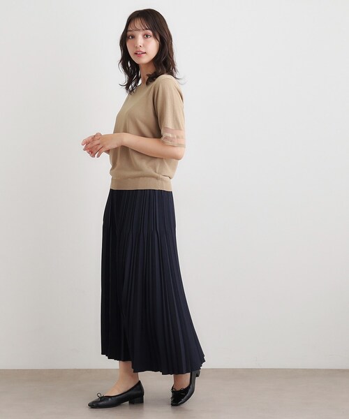 LAURA ASHLEY(ローラアシュレイ)の「【洗える/ストレッチツイル/ウエストゴム】プリーツスカート(スカート・レディース・ネイビー/ブラウン系その他2・38/40)」の9枚目の写真