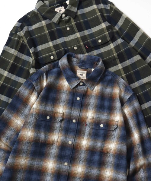 Levi's（リーバイス）の「Levi's/リーバイス JACKSON WORKER CHECK SHIRT/オーバーサイズ チェックシャツ/レギュラーカラーシャツ/レディース メンズ（シャツ/ブラウス・メンズ・ベージュ/レッド/グリーン/ブルー・M/L/XL）」の3枚目の写真