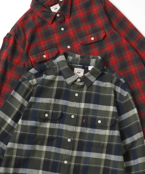 Levi's（リーバイス）の「Levi's/リーバイス JACKSON WORKER CHECK SHIRT/オーバーサイズ チェックシャツ/レギュラーカラーシャツ/レディース メンズ（シャツ/ブラウス・メンズ・ベージュ/レッド/グリーン/ブルー・M/L/XL）」の2枚目の写真