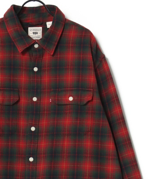 Levi's（リーバイス）の「Levi's/リーバイス JACKSON WORKER CHECK SHIRT/オーバーサイズ チェックシャツ/レギュラーカラーシャツ/レディース メンズ（シャツ/ブラウス・メンズ・ベージュ/レッド/グリーン/ブルー・M/L/XL）」の8枚目の写真