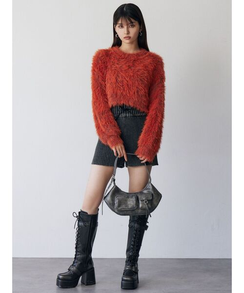 MURUA（ムルーア）の「ダブルポケットショルダーバッグ（ショルダーバッグ・レディース・キャメル/グレー・FREE）」の12枚目の写真