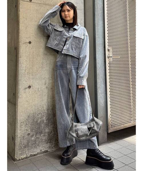 MURUA（ムルーア）の「ダブルポケットショルダーバッグ（ショルダーバッグ・レディース・キャメル/グレー・FREE）」の17枚目の写真