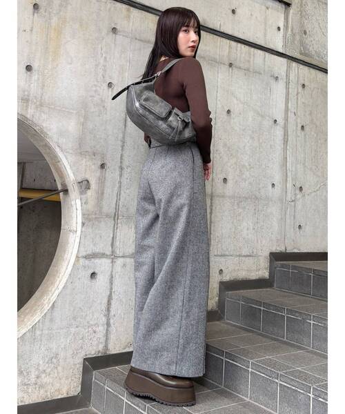 MURUA（ムルーア）の「ダブルポケットショルダーバッグ（ショルダーバッグ・レディース・キャメル/グレー・FREE）」の20枚目の写真