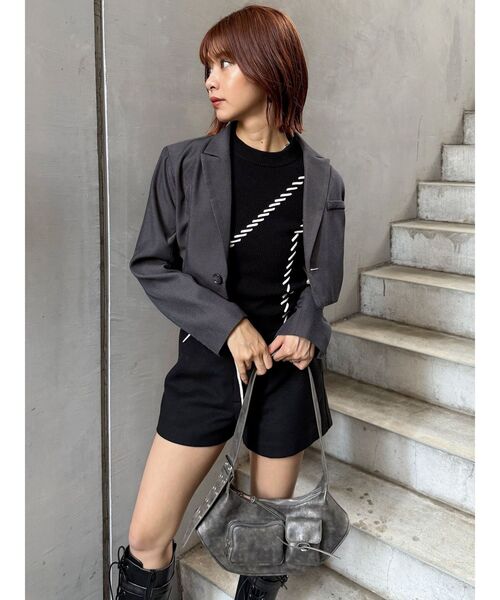 MURUA（ムルーア）の「ダブルポケットショルダーバッグ（ショルダーバッグ・レディース・キャメル/グレー・FREE）」の5枚目の写真