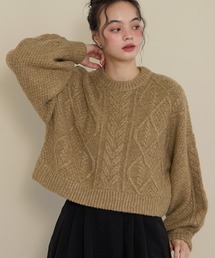 short cable knit/ショートケーブルニット