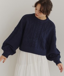 OLUN（オルン）の「short cable knit/ショートケーブルニット（ニット/セーター）」