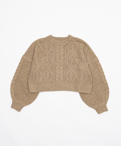 olun short cable knit/ショートケーブルニット ベージュ short cable knit/ショートケーブルニット（ニット/セーター）｜OLUN