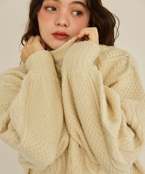 short cable knit/ショートケーブルニット（ニット/セーター）｜OLUN
