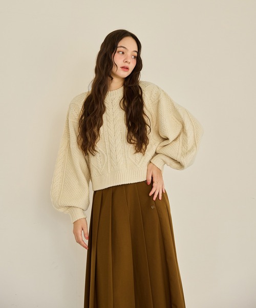 short cable knit/ショートケーブルニット（ニット/セーター）｜OLUN