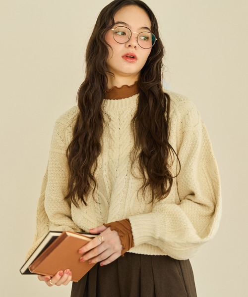 short cable knit/ショートケーブルニット（ニット/セーター）｜OLUN