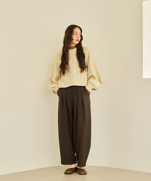 short cable knit/ショートケーブルニット（ニット/セーター）｜OLUN