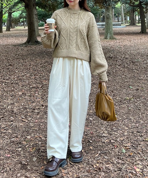 short cable knit/ショートケーブルニット（ニット/セーター）｜OLUN