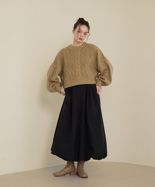 short cable knit/ショートケーブルニット（ニット/セーター）｜OLUN