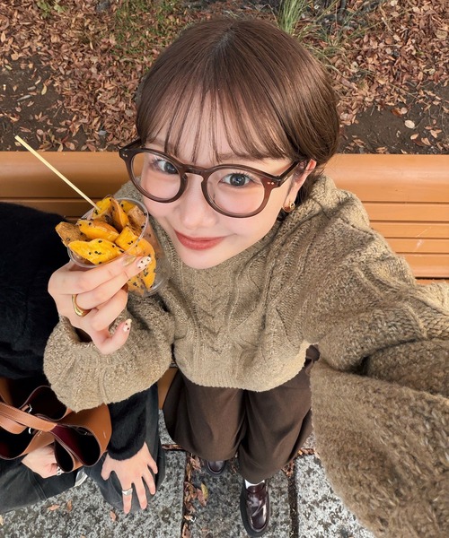 short cable knit/ショートケーブルニット（ニット/セーター）｜OLUN