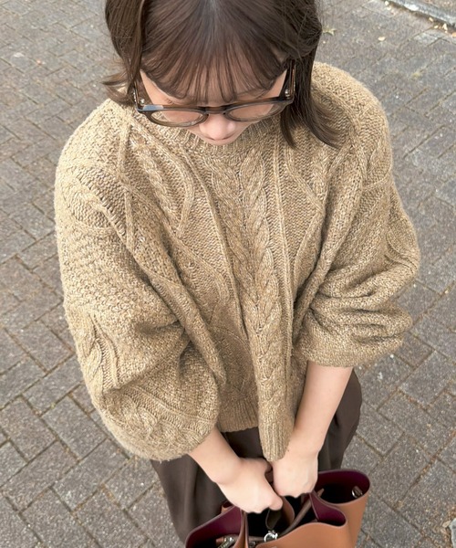 short cable knit/ショートケーブルニット（ニット/セーター）｜OLUN