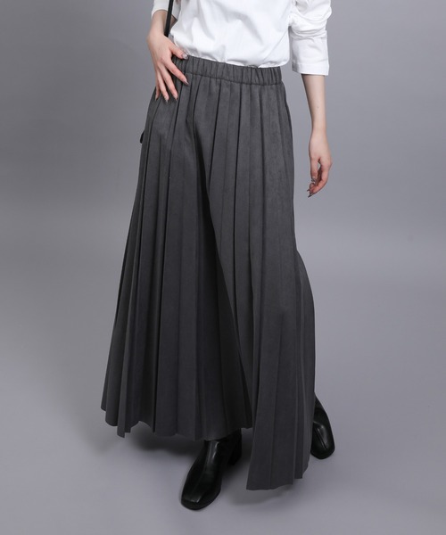 aimoha(アイモハ)の「カットスエードプリーツスカート(スカート・レディース・ブラウン/グレー/アイボリー/ブラック・FREE)」の4枚目の写真