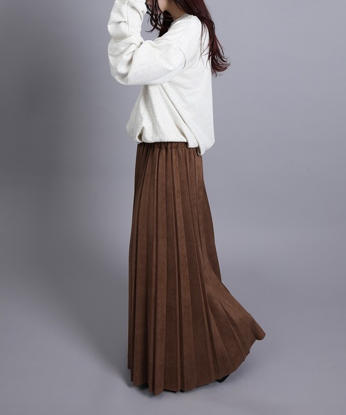 aimoha(アイモハ)の「カットスエードプリーツスカート(スカート・レディース・ブラウン/グレー/アイボリー/ブラック・FREE)」の10枚目の写真