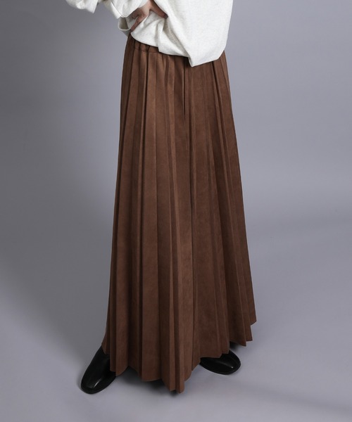 aimoha(アイモハ)の「カットスエードプリーツスカート(スカート・レディース・ブラウン/グレー/アイボリー/ブラック・FREE)」の13枚目の写真