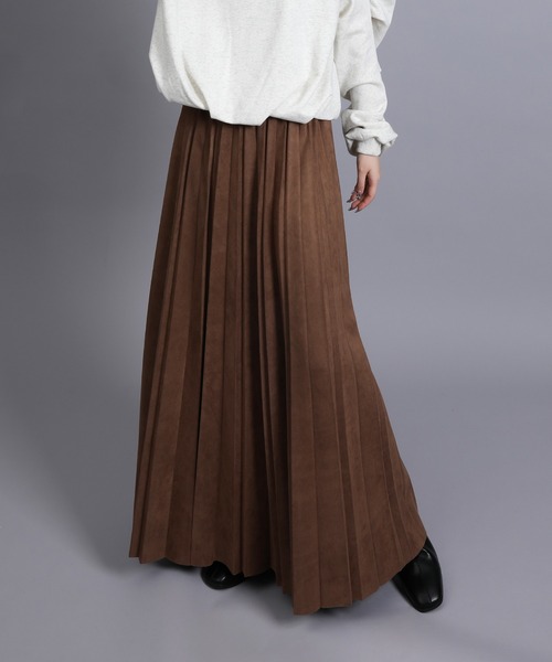 aimoha(アイモハ)の「カットスエードプリーツスカート(スカート・レディース・ブラウン/グレー/アイボリー/ブラック・FREE)」の15枚目の写真