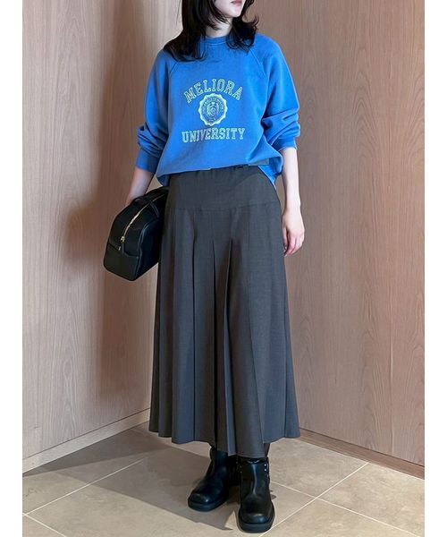 Mila Owen（ミラオーウェン）の「ウエストヨークプリーツスカート（スカート・レディース・グレー/ベージュ/マスタード・0/1）」の4枚目の写真