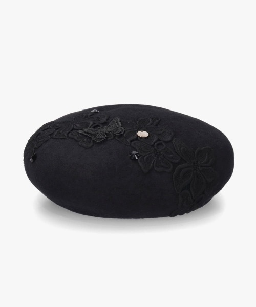 Athena New York(アシーナニューヨーク)の「Athena New York AmandaBeret Butterfly / アシーナニューヨーク(ハンチング/ベレー帽・レディース・ブラック・57cm)」の4枚目の写真