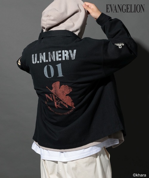 セール】【EVANGELION(エヴァンゲリオン)】コラボミリタリーシャツ