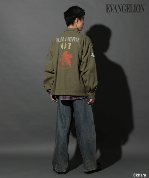 niko and...（ニコアンド）の「【EVANGELION(エヴァンゲリオン)】コラボミリタリーシャツジャケット（ミリタリージャケット・メンズ・ブラック/カーキ・MEDIUM/LARGE）」の10枚目の写真