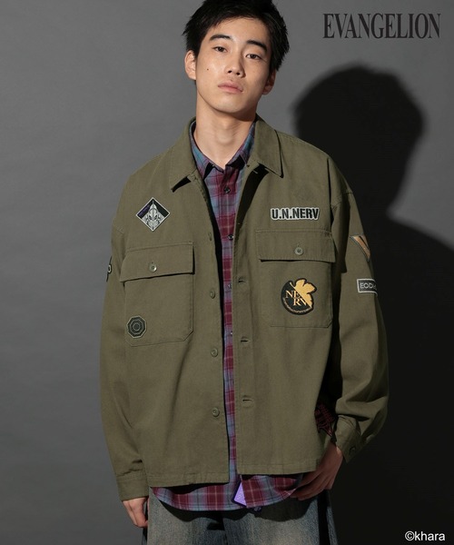 niko and...（ニコアンド）の「【EVANGELION(エヴァンゲリオン)】コラボミリタリーシャツジャケット（ミリタリージャケット・メンズ・ブラック/カーキ・MEDIUM/LARGE）」の11枚目の写真
