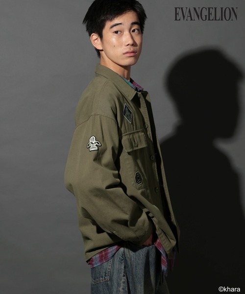 niko and...（ニコアンド）の「【EVANGELION(エヴァンゲリオン)】コラボミリタリーシャツジャケット（ミリタリージャケット・メンズ・ブラック/カーキ・MEDIUM/LARGE）」の13枚目の写真