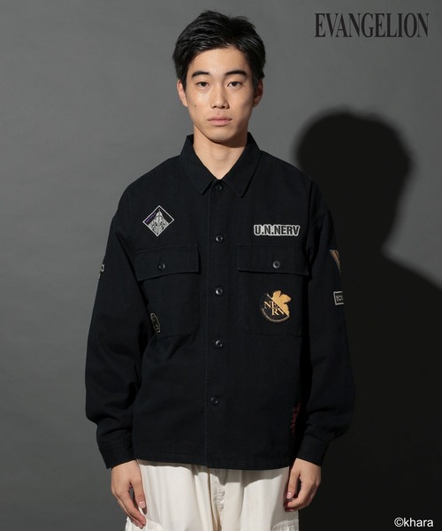 niko and... エヴァンゲリオン コラボミリタリーシャツジャケット セール】【EVANGELION(エヴァンゲリオン)】コラボミリタリーシャツ