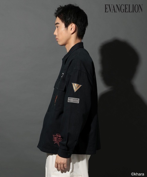 niko and...（ニコアンド）の「【EVANGELION(エヴァンゲリオン)】コラボミリタリーシャツジャケット（ミリタリージャケット・メンズ・ブラック/カーキ・MEDIUM/LARGE）」の19枚目の写真