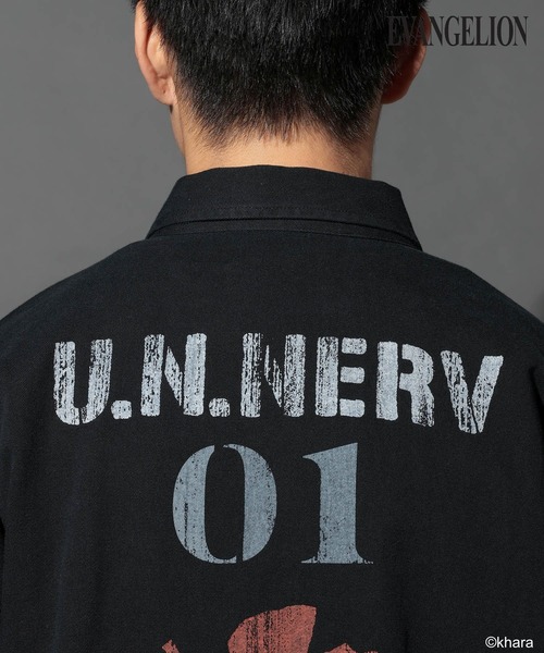 niko and...（ニコアンド）の「【EVANGELION(エヴァンゲリオン)】コラボミリタリーシャツジャケット（ミリタリージャケット・メンズ・ブラック/カーキ・MEDIUM/LARGE）」の21枚目の写真