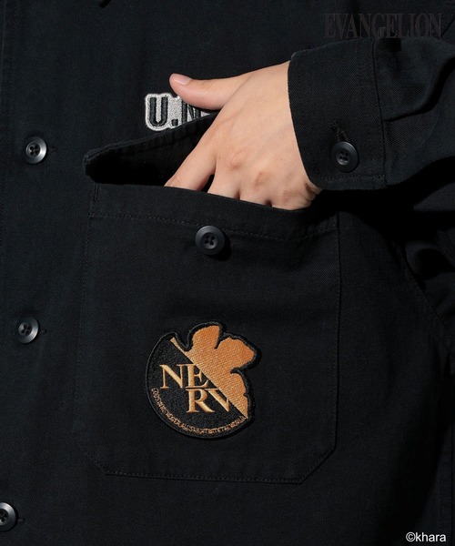 セール】【EVANGELION(エヴァンゲリオン)】コラボミリタリーシャツ