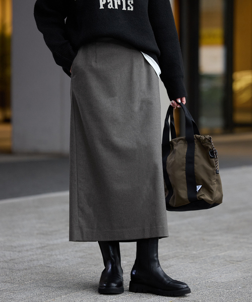 セール】《吸湿発熱/3サイズ展開》ウールミックスイージースカート