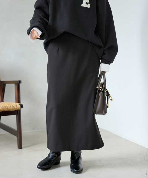 吸湿発熱/3サイズ展開》ウールミックスイージースカート（スカート