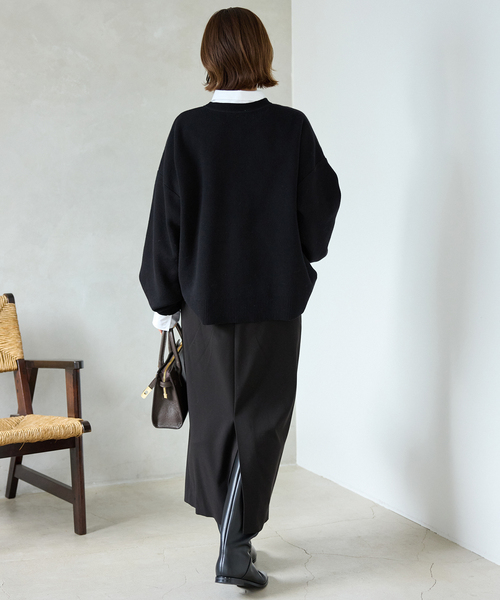 SLOBE IENA(スローブイエナ)の「《吸湿発熱/3サイズ展開》ウールミックスイージースカート(スカート・レディース・チャコールグレー/ブラック/ベージュ・40/38/36)」の6枚目の写真