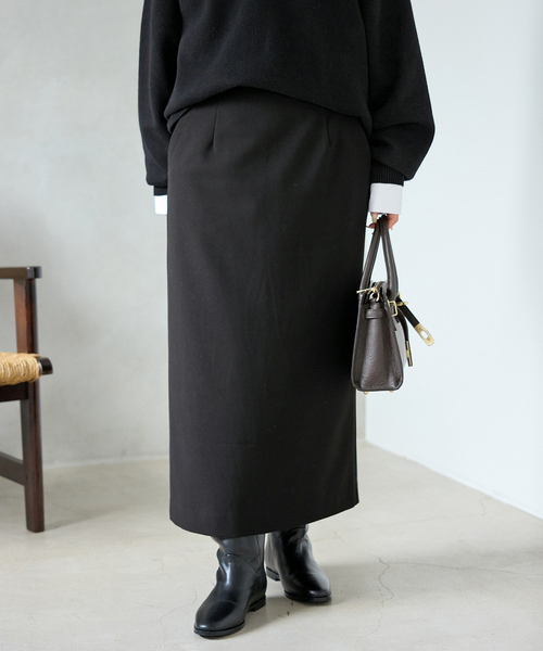 SLOBE IENA(スローブイエナ)の「《吸湿発熱/3サイズ展開》ウールミックスイージースカート(スカート・レディース・チャコールグレー/ブラック/ベージュ・40/38/36)」の7枚目の写真
