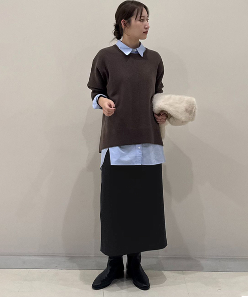 セール】《吸湿発熱/3サイズ展開》ウールミックスイージースカート