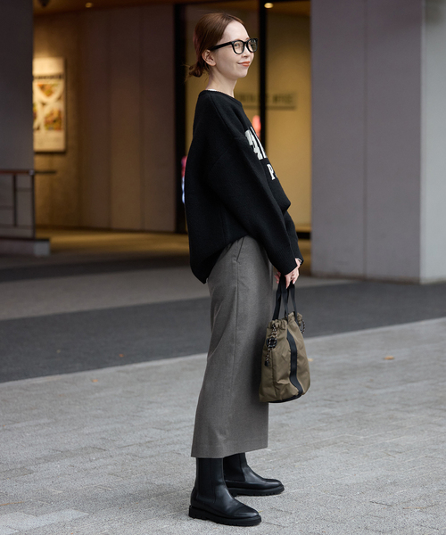 SLOBE IENA(スローブイエナ)の「《吸湿発熱/3サイズ展開》ウールミックスイージースカート(スカート・レディース・チャコールグレー/ブラック/ベージュ・40/38/36)」の18枚目の写真