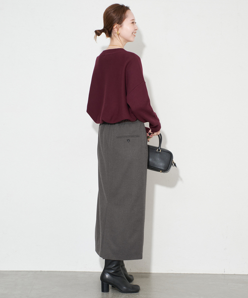 セール】《吸湿発熱/3サイズ展開》ウールミックスイージースカート