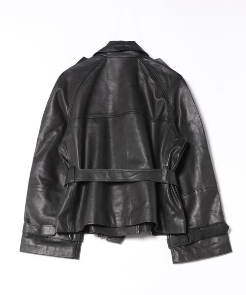 ALLSAINTS(オールセインツ)の「REED CROPPED LEATHER TRENCH | REED クロップド レザー トレンチ(トレンチコート・レディース・ブラック・S/M/XS)」の8枚目の写真