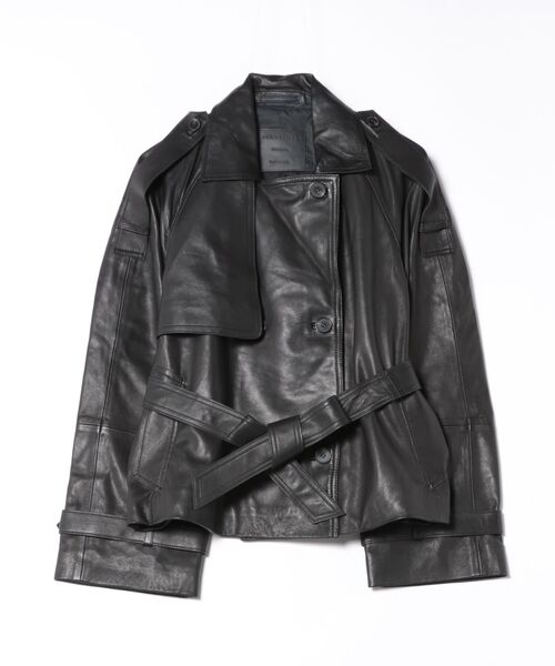 ALLSAINTS(オールセインツ)の「REED CROPPED LEATHER TRENCH | REED クロップド レザー トレンチ(トレンチコート・レディース・ブラック・S/M/XS)」の10枚目の写真