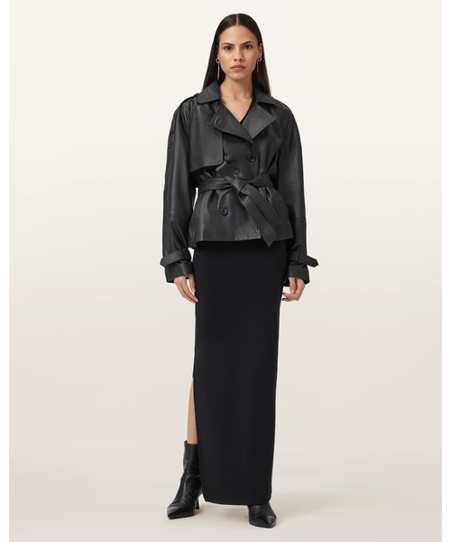 ALLSAINTS(オールセインツ)の「REED CROPPED LEATHER TRENCH | REED クロップド レザー トレンチ(トレンチコート・レディース・ブラック・S/M/XS)」の5枚目の写真