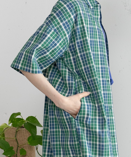 マドラスチェックシャツワンピース（ワンピース）｜POU DOU DOU