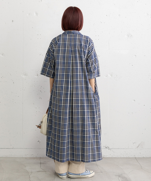 マドラスチェックシャツワンピース（ワンピース）｜POU DOU DOU