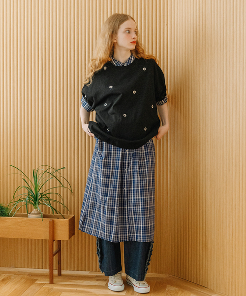 プードゥドゥ（POU DOU DOU）/マドラスチェックシャツワンピース マドラスチェックシャツワンピース（ワンピース）｜POU DOU DOU