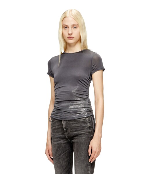 DIESEL(ディーゼル)の「ウィメンズ 半袖トップ T-REY(Tシャツ/カットソー・レディース・グレー系その他/ブラウン・LARGE/MEDIUM/SMALL/X-SMALL/X-LARGE)」の1枚目の写真