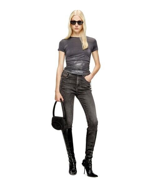 DIESEL(ディーゼル)の「ウィメンズ 半袖トップ T-REY(Tシャツ/カットソー・レディース・グレー系その他/ブラウン・LARGE/MEDIUM/SMALL/X-SMALL/X-LARGE)」の3枚目の写真